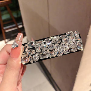 Elegant Sweet Fashionable Versatile High-End Design Side Clip BB Clip Super Shiny Rhinestone Hair Clip Side Bangs Hair Accessory