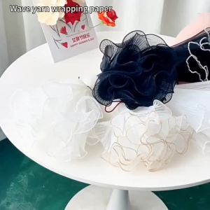 DIY Craft Sewing Supplies Phnom‑Penh Edge Wave Pearl Tulle Flower‑Wrapping Net for Bouquet Inner‑Lining & Gift‑Box Material