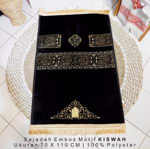 Sajadah tebal empuk/sajadah kiswah rumbai/sajadah embos/sajadah ukuran 110x70cm