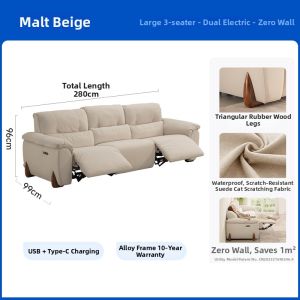 Compact Electric Living Room Sofa with Feather Velvet & Cat-Resistant Cloth