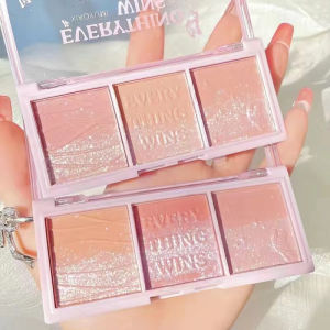Blush Eye Shadow Highlighter Palette Secret Garden Gradient Tricolor Pearlescent Blush Eyeshadow Natural Party Micro Flash Nude Eyeshadow Student Blush Cream