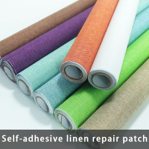 50x145cm Linen Fabric Self Adhesive Repair Roll Handicraft Making for Furniture Sofa Repair Picture Frame Decoration Sticker