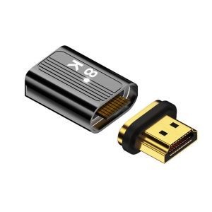 8K HDMI-Compatible 2.1 Magnetic Adapter HDMI-Compatible Magnetic Connector 8K/60Hz 4K/120Hz 19Pin Contacts for HDTV Laptop