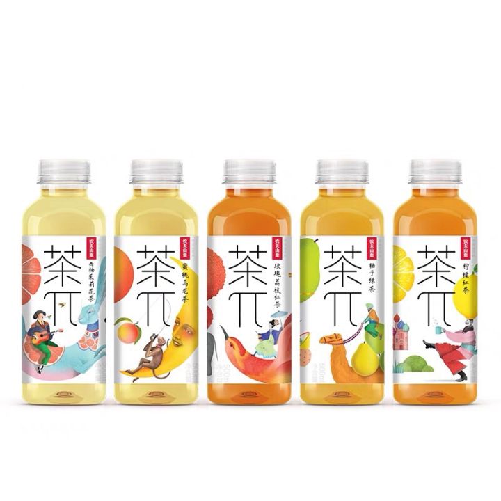 农夫山泉茶兀 茶派 500ml 果茶饮 柚子绿茶 柠檬红茶 西柚茉莉 蜜桃乌龙 玫瑰荔枝 NongFu Spring Fruit Tea ...