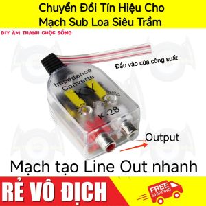 𝗞-𝟮𝟴 Bộ Tạo Line Out Nhanh cho Ô tô độ Sub Siêu Trầm chuyển đổi kênh loa ra RCA Diy