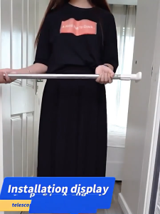 17KM Extendable No Drilling Pole Adjustable Telescopic Clothesline Curtain Rod Clothes Drying Rack Hanger