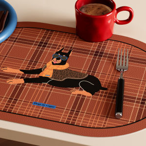New Year Red Atmosphere Dining Mat Heat Resistant Waterproof Oil Proof Non-Washable Table Pad Modern Simple Style PVC Material