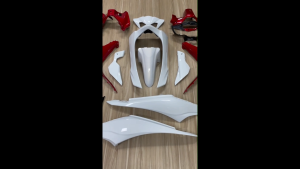 ชุดสี Wave 110i 2021-2024 รวม 13 ชิ้น สีขาวแดง ไม่ติดลาย สำหรับมอเตอร์ไซค์