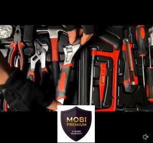 Mobi Premium 43-Piece Professional Tool Kit with Magnetic Screwdrivers Pliers Sockets Hammer Wrenches and 3-Year Warranty
