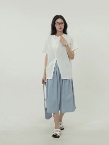 Chân Váy Midi Nếp Li Màu Xanh Pháp Mùa Hè Dễ Thương