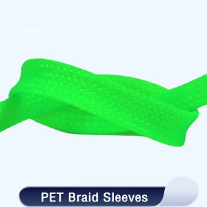 1m UV Màu Xanh lá cây Pet Braid Tay áo 2 ~ 20mm mật độ cao cách điện da rắn dây cáp quấn vỏ bọc