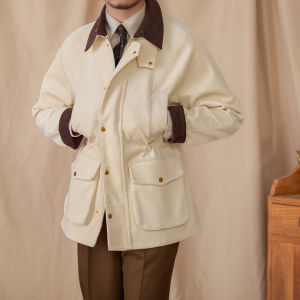 Italian Autumn Winter Thick Cotton Corduroy Vintage Casual Hunting Jacket