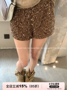 Shiny Sequin Stretch Knitted Fashion Shorts