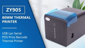 Zywell ZY905 80mm Thermal Receipt Printer Kitchen USB+Serial+LAN 4MB POS Printer Auto-Cut for Restaurant/Retail/Casher