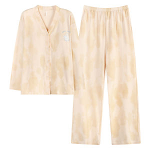 Miiow | Cat Lady Sleepwear Womens Long Sleeve Long Pants Cotton Pajamas Set Sweet Cute Home Clothes 2025 New Style Spring Autumn