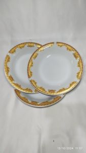 Piring keramik mahkota 3pcs/9inch piring lusinan eceran