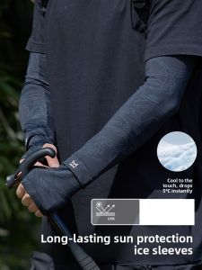 miiow | Mens Ice Silk Sun Protection Sleeve Covers Long Lasting UV Protection Heat Resistant Cooling Outdoor Summer Essential