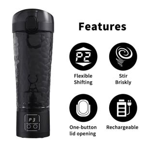 New In Auto Mixing Cup 3 speed Power Electric Shaker Bottle For milkshake Coffee Protein Shakes  Fitness Blender Kitchen Outdoor