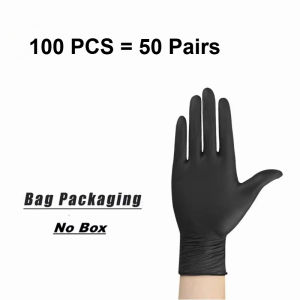 10-100PCS Disposable Black Nitrile Gloves Latex Free Waterproof Durable Suitable for Kitchen Food Processing Safety Work Gloves