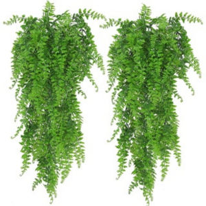 Artificial Hanging Ferns Persian fern Leaves Vines Room Decor Hanging Artificial Plant Plastic Leaf Grass Wedding Party Wall Balcony Decoration