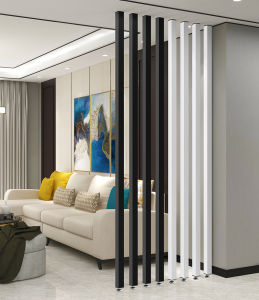 Aluminum Alloy Square Tube Partition Screen Iron Art Fence Entrance No Drilling Required Living Room Decor Roman Column Style