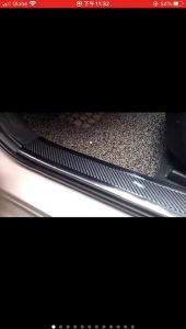 Car Bumper Sticker Car Carbon Fiber Rubber Threshold Protection Sticker Door Sill Bumper Strip Universal Protectors