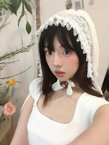 Niche Style Snow Country Elf Rabbit Knitted Hat Childrens Summer Thin Sweet Cute Young Adult Snowflake Decoration Tam-O-Shanter