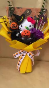 Sanrio | Genuine Sanrio Characters Hellokitty With Artificial Flowers Creative Handmade Bouquets Gifts For Christmas Halloween