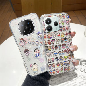 New Phone Case Redmi Note 14 Pro+ Note14 Pro 13 Pro + Plus 5G 4G Ins Fun Cartoon Colourful Dinosaur Crayon Shin-chan Casing Anti-fall Silicone Soft Cover 2025