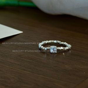 Starfish Collection Sterling Silver Small Pieces of Silver Flash Zircon Pearl Ring Female Accessible Luxury Special-Interest Design Minimalist Classy Ring