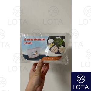 TÔ NHÚNG BÁNH TRÁNG 3 NGĂN chứa đựng nước nhúng bánh tráng để nước thấm bánh tráng khay nước chén bát nhà bếp nấu ăn đồ dùng LOTA SHOP