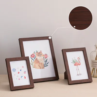 Simple Solid Wood Square Photo Frame Stand Wall Hanging 6 7 8 10 A4 A5 Size Engraved Home Decorative Picture Frame