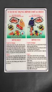 Bảng mica Hướng dẫn sử dụng bình chữa cháy bột và khí CO2