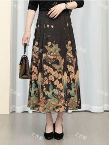 Bộ Váy Dài Nửa Thân Mới Mùa Xuân Thu Cỡ Nhỏ Thường Ngày Đi Làm Váy Chữ a Họa Tiết Hoa Cạp Cao Chất Liệu Khác