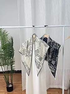 XUANXUAN | Khăn choàng lụa hình tam giác phong cách Hàn Quốc cho nữ Quần Jeans Váy Phụ kiện trang trí eo nhiều lớp mùa hè 2025