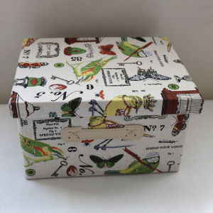 กล่องเก็บของแบบพับได้แบบอเมริกัน ผ้าฝ้ายลินินหนา พร้อมฝาปิด สำหรับห้องเด็ก เก็บของเล่น กล่องเก็บของ กล่องเก็บของบนโต๊ะ บ้าน