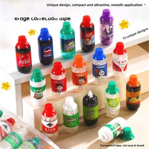 Mini Cola Correct Tape Seamless Correction Liquid Beverage Bottle High Aesthetic Value for Primary School Students