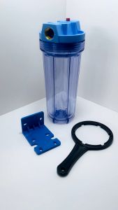 Cốc lọc 10 inch ren đồng 27 kèm lõi lọc tay vặn và giá đỡ