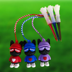 South Korea Hot Sale Anti-Lost Golf Tee Cute Puppy Pendant Ball Nail Tee Rubber Golf Tee Golf Accessories