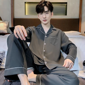 Pure Cotton Sleepwear Set for Men Spring Autumn Lightweight Long Sleeve Pants Home Clothes Thin Summer Youth Male Home Suit
