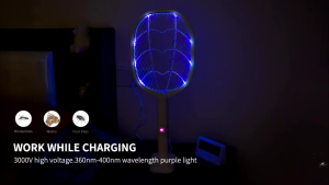 USB Charging Electric Fly Swatter with 800mAh Battery & UV Mosquito Killer for Home Pest Control - 18650 Lithium Battery Powered Safe & Durable Design
