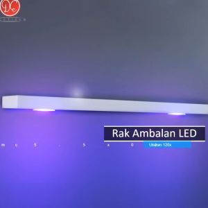 Dections Rak Dinding Ambalan Minimalis 120x20cm Tempel Gantung dengan Lampu LED 3 Warna Aesthetic