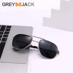 Grey Jack Kacamata Hitam Lipat Aviator Sunglasses Polarized Anti Silau UV400 Foldable Bahan Metal Ringan Fashion Wanita 345