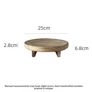 Vintage Zen Style Wooden Tray Circular