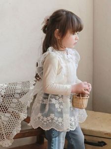 Princess Style Lace Cover up Vest Skirt for Girls Spring Autumn New Fashion Baby Girl Vest Skirt Breathable Soft Material