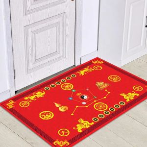 VIKAMA Happy New Year Welcome Doormat Indoor Carpet Feng Shui Lucky Floor Mat Festive Dirty Resistant Lightweight Carpet