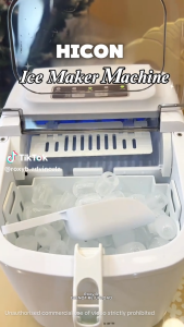 Hicon Ice Maker Automatic Electric Household ice Maker Machine Portable Mini Square Shape Making Machine with Handle