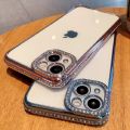 Latest Sparkling Diamond iPhone Case Full Edge Protection Transparent Electroplated High-End Feel Silicone Anti-Fall Soft Shell for Apple 12 15 plus 14 pro Max 11. 