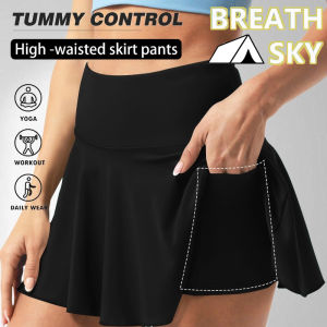 Tennis Skirt with Shorts Women Summer Mini Skirt with Pocket Stretch Flowy Skirt Teengirl Balletcore Gym Sporty Outfit