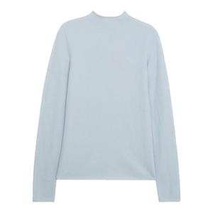 Blue Base Layer Shirt Womens Half High Collar Knitted Sweater Autumn Winter Inner Wear Casual Loose Fit Long Sleeve Top